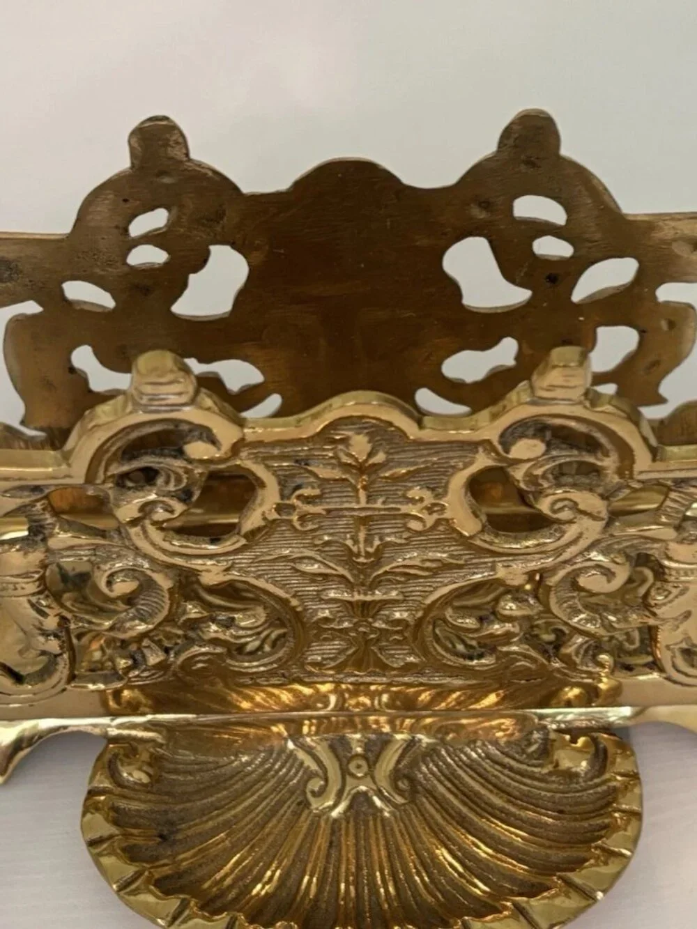 Maitland Smith Ornate Brass Letter or Napkin Holder Hand Made In India
